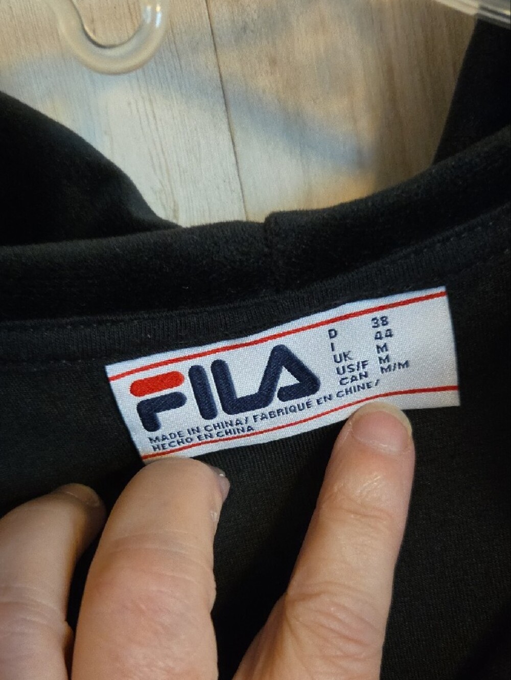 Fila Black Velour Half-Zip Hoodie Pullover - Picture 2 of 6